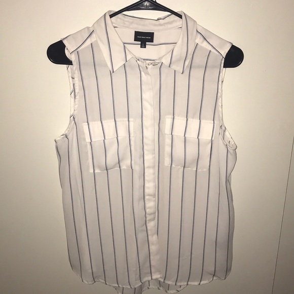 Formal white and blue stripe top - Picture 1 of 2